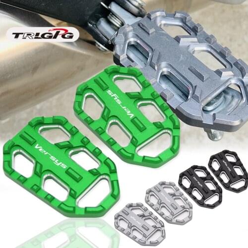 Motorcycle CNC Billet Wide Footrest Pedal Rest Footpegs For Kawasaki VERSYS-X300 Versys650 VERSYS1000 2010-2020 2019 2018 2017