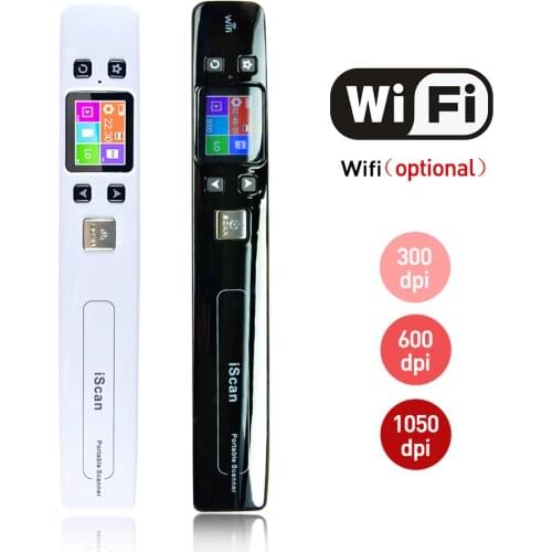 Iscan02 Portable Handheld Digital Wireless Wifi 1050DPI LCD office Scanner Document Photo JPG PDF Receipts A4 Mini Handy Scanner