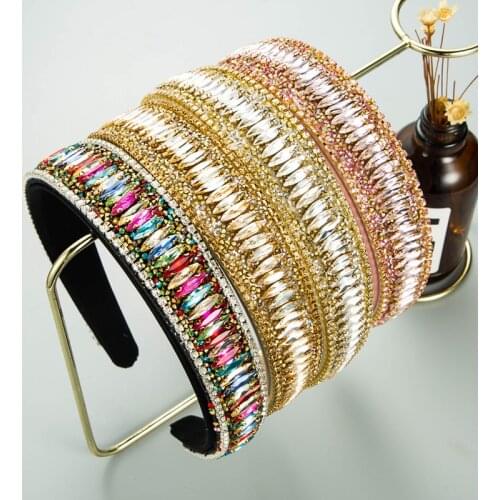 Hot Sale Crystal Headband Bling Crystal Colorful Rhinestone Diamond Luxury Headband Women Hair Accessories Gift