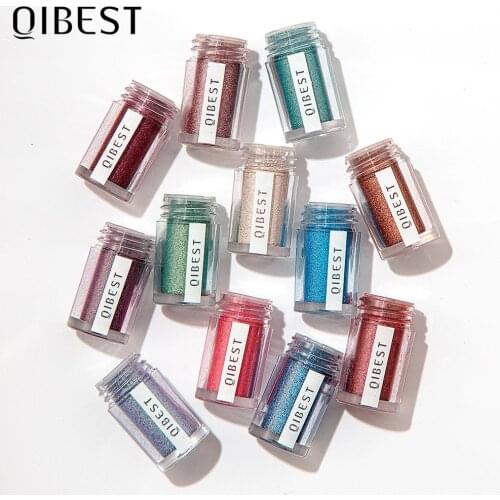 Qibest 13 Metallic Glitter Eye Shadow Pallete Diamond Shine Eyeshadow Pigment Sparkle Waterproof Soft Eye Makeup Cosmetic