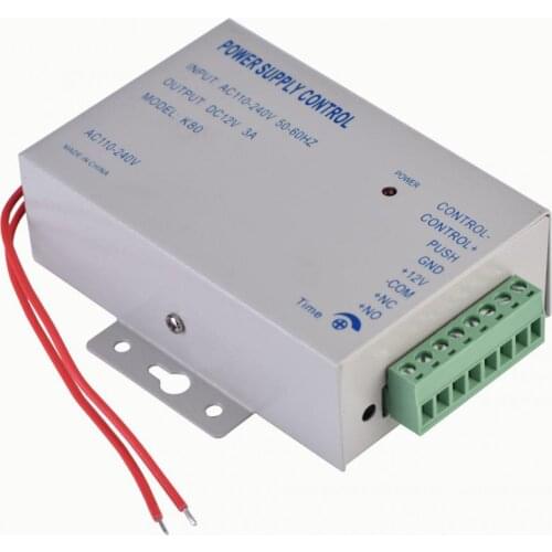 Input AC110V-240V Output DC 12V 3A 30W Power Supply Controller for Door Access Control System