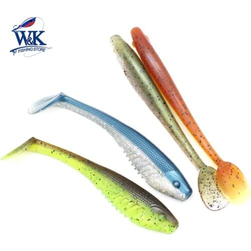WK 4.1" Swimbait 10.5cm Fishing Lure at 5 pcs/lot Double Colors Injection Shad Lure Freshwater Fishing Bait Soft Lure Super Shad