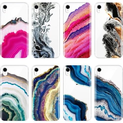 Silicone Phone Case For Apple iPhone X XR XS MAX 8 7 6S 6 S Marble Stone Red Luxury Soft Back Cover For iPhone 8 7 6S 6 S Plus