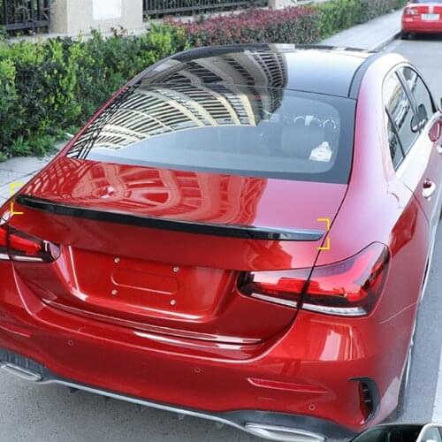 Car Styling ABS Plastic Black Rear Spoiler Wing Molding Trim Cover For Mercedes-Benz A Class V177 Sedan 2019 2020
