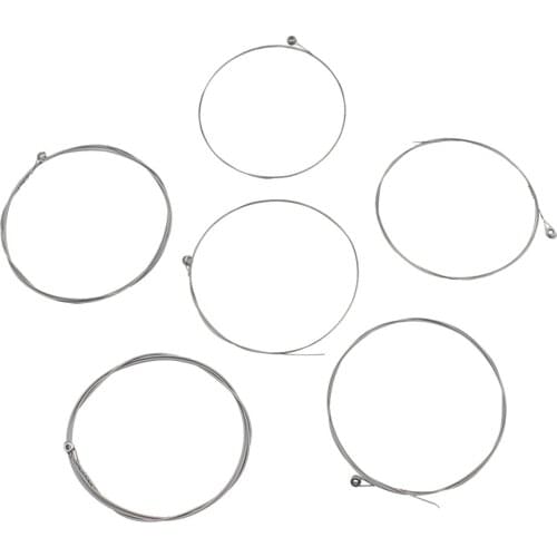 Electric Guitar String Nickel Alloy Wound Silver White Set of 6