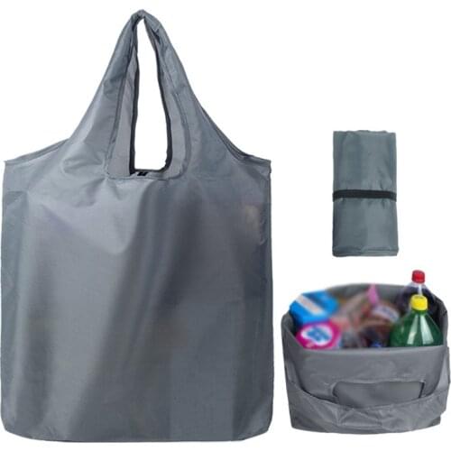 Solid Color Foldable Shopping Bag Eco Reusable Tote Oxford Fabric Casual Large-capacity Shopping Bag Home Storage Bag Supplies