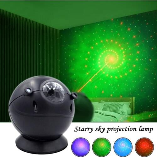 LED Rechargeable Colorful Starry Sky Projector Night Light Remote Control Romantic Star Projection Lamp For Home Decoration