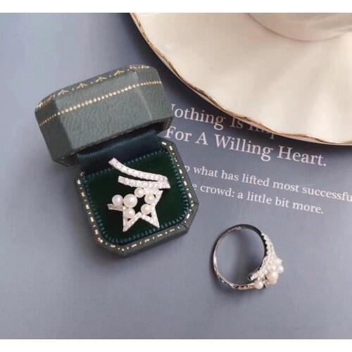 Unqiue Design 925 Sterling Silver Adjustable Ring Settings Findings Mountings Parts for Pearl Corals Jade Crystal, 5pcs/lot