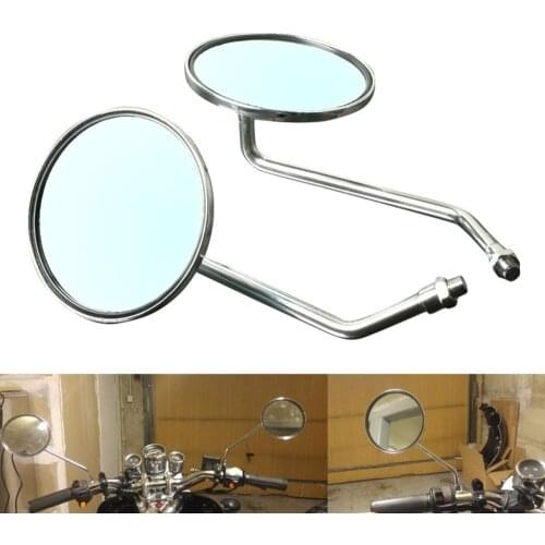 Universal motorcycle mirrors chrome round mirror motorcycle long stem For kawasaki yamaha suzuki ducati honda Aprilia Suzuki ktm