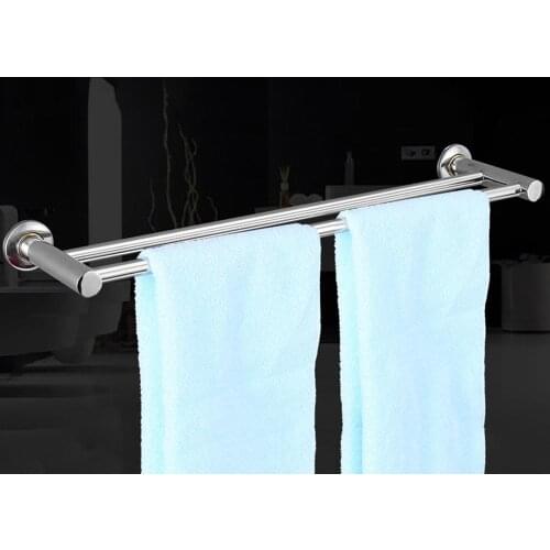 Double Pole Stainless Steel Towel Bar Rod Stainless Steel Towel Rack Bathroom Hotel Shelf Towel Rack 50cm