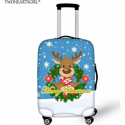 TWOHEARTSGIRL Travel Luggage CoverElastic Waterproof Suitcase Protective Animal Cover Case Travel Accessories Christmas Pattern