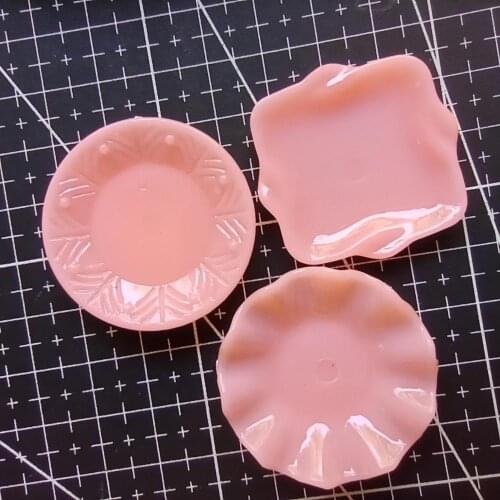 1pcs/lot Resin pink plate mix size kawaii cabochons DIY christmas decorations