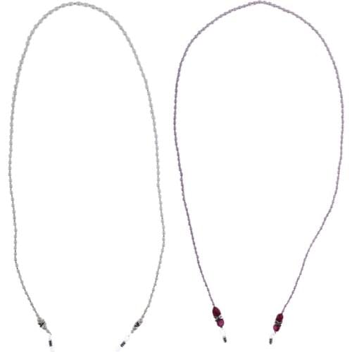 2pcs Luxury Eyeglasses Imitation Pearl Eyeglass Holder Necklace for Women