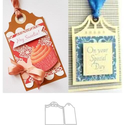 2 Pcs Tags Cut Dies Stencil Template For DIY Scrapbooking Embossing Paper Greeting Card Album Decor Mold Dies New Arrival