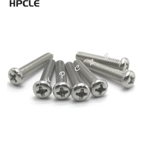 20-100pcs M1 M1.2 M1.4 M1.6 M2 M2.5 M3 M4 ISO7045 DIN7985 GB818 304 Stainless Steel Cross Recessed Pan Head Phillips Screws