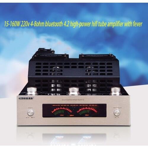 220V 15-160W 4~8 Ohms Fever HIFI Amplifier M12 Tube Amplifier High-power Household 4.2 Bluetooth USB Tube Amplifier