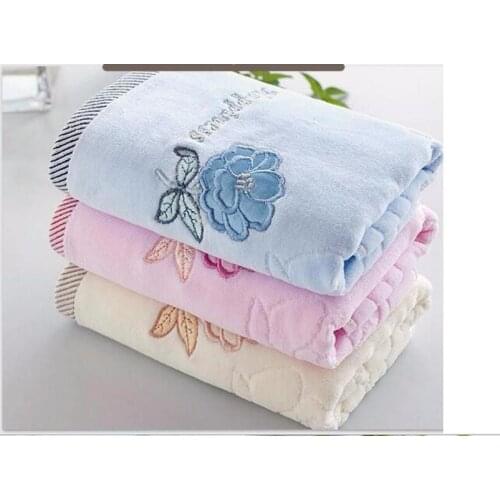 50 pieces/lot! Embroidery Rose Flower Print Face Towel Cotton Body Cloth Towels Quick Absorbent Adult Kid Bathing Washcloth