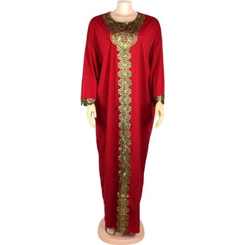 African Clothes Dashiki Ladies Muslim Elegant O Neck Embroidery Long Dress Robe Women Party Maxi Dress Spring Autumn Vestidos