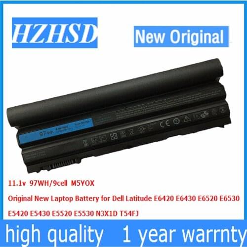 11.1v 97WH/9cells New Origina M5YOX Laptop Battery for Dell E6420 E6430 E6520 E6530 E5420 E5430 E5520 E5530 N3X1D T54FJ
