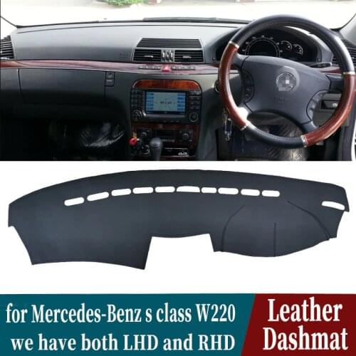 PU Leather Dashmat Dashboard Cover Pad Dash Mat Car-Styling accessories for Mercedes-Benz s class W220 S350 S250 S400 S320 RHD