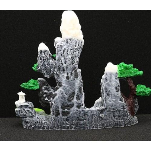 Aquarium Mountain View Landscape Rocks Large Ornament for Fish Tank Decor, Made of Resin