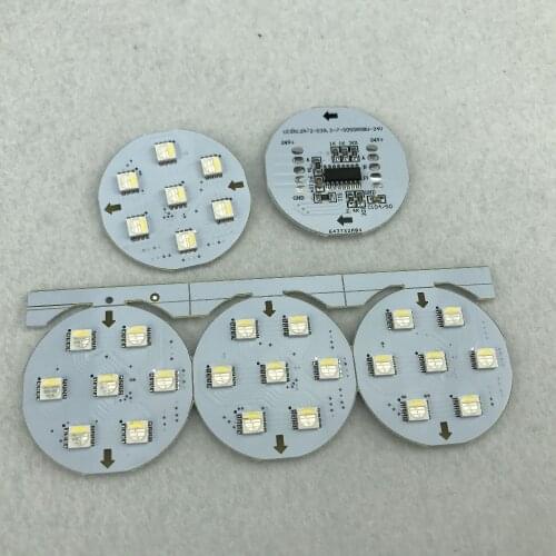 DC24V RGBW DMX512(UCS512 chip);5050 SMD addressable pixel PCBA,7 piece of 5050 SMD LED;1.68W;40mm diameter round type