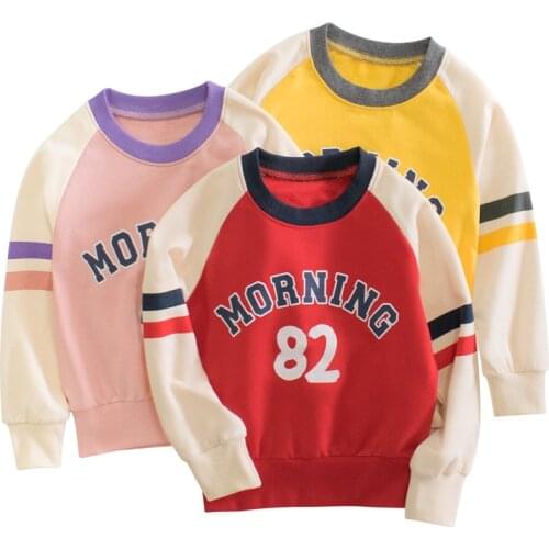 Childrens Clothes 2021 Spring Autumn Girls Clothes New Childrens Korean Top Girls Baby Clothes Spell Sleeve Sweatshirt 2-8y