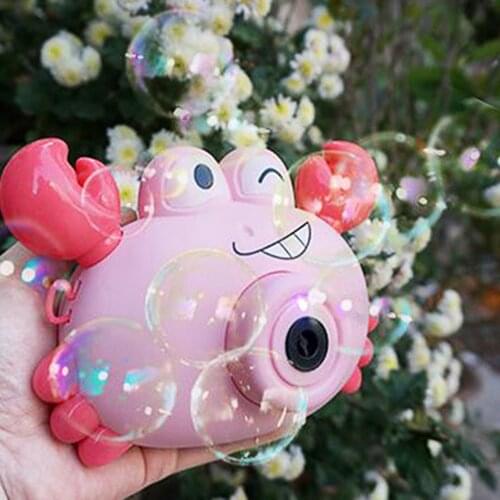 Kids Crab Bubble Blower Electric Soap Blowing Bubble Machine Light Music Funny Joke Toy Fully-Automatic Water Blowing Kids Toys