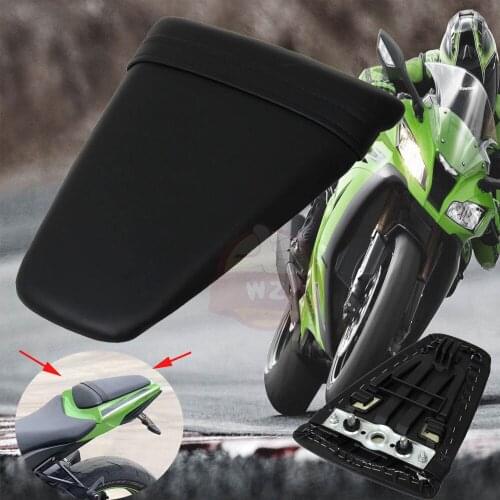 Black motorcycle passenger rear Pillion seat cushion for Kawasaki ZX10R ZX-10R 2011-2015, 2012, 2013, 2014 leather