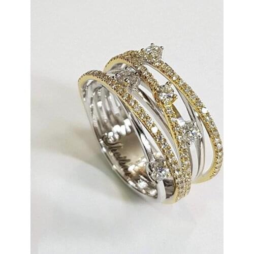 2020 New Trendy Three Styles Double Color Cross Rings For Women Fashion Female Jewelry Engagement Birthday Party Gifts