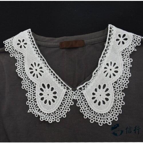 Lace false collar white embroidered fake lace collar trim diy women applique sewing supplies african guipure lace collars#3526