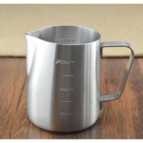 Stainless steel milk jug with scale /stainless steel pitcher/milk jar with scale 600ml