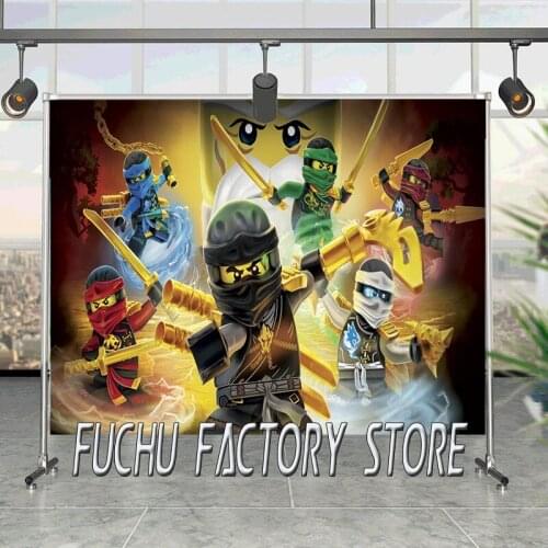 Cartoon Toy Warriors Fighting Side By Side Background Boys Birthday Party Decoration Photography Studio Digital Backdrop Cloth
