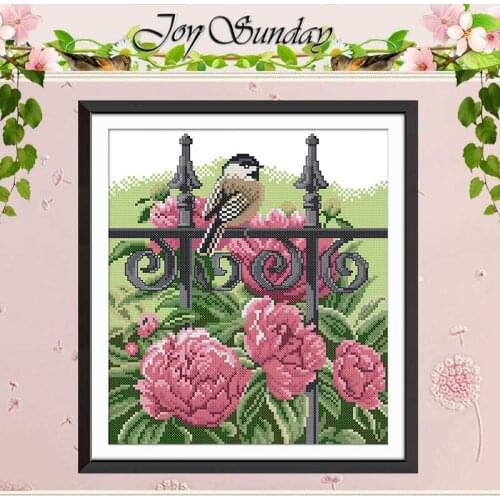 Bird on the fence counted 11CT 14CT Animals Cross Stitch Sets DIY Chinese Cross-stitch Kits Embroidery Needlework Home Decor