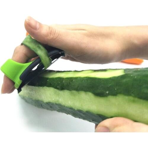 Stainless Blade Fruit Peeler Lemon Grapefruit Fruit Slicer Double Fingers Opener Cutter Quickly Stripping Kitchen Gadgets