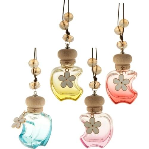Air Freshener Empty Glass Bottle Fragrance Car Hanging Perfume Bottle For Essential Oils Diffuser Car-styling