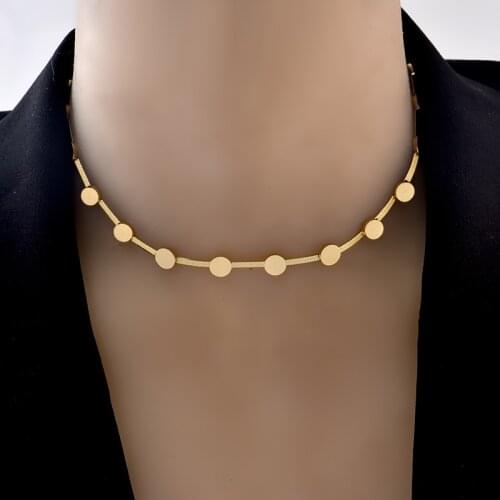 Titanium steel colorless temperament choker choker collar light luxury minority gold necklace 2021 new collarbone chain