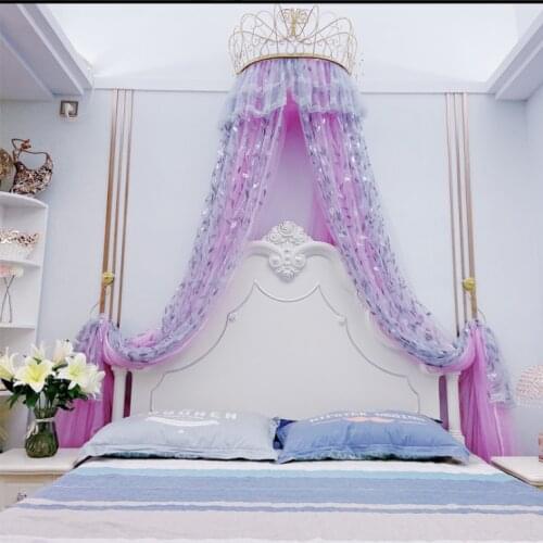 Princess bed curtain European Court bed curtain maiden heart crown headdress