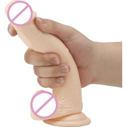 Flesh Realistic Dildo with Suction Cup Artificial Penis Dildo Vibrator Adult Sex Toys for Women Masturbation Simulation Dildo