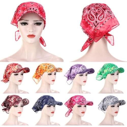 Women Men Unisex Cotton Hedging Hat Fashion Square Scarf Cap Soft Headscarf Baseball Cap Outdoor Brim Sunshade Hats Gift Hip Hop