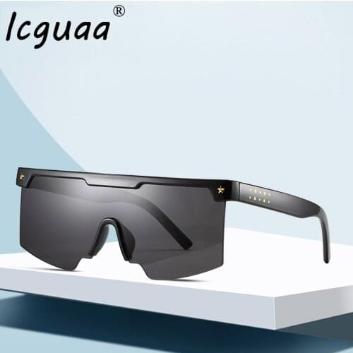 Shield Visor Sunglasses Women Men 2019 One piece Oversized Windproof Mask Glasses One Peice Big Frame Goggles Sun Glasses