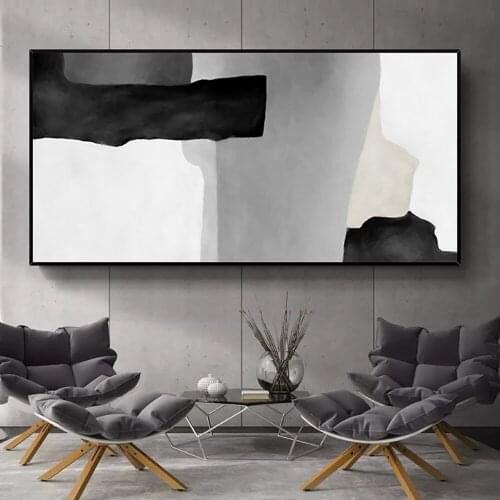 Modern Abstract Handmade Oil Painting Black And White abstract Canvas Painting Bedroom Cuadros Grandes Decoracion Salon Unframed