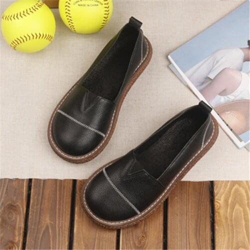 College style literary retro round head thick-soled doll shoes comfort shallow mouth single shoes Japanese flat big head shoes