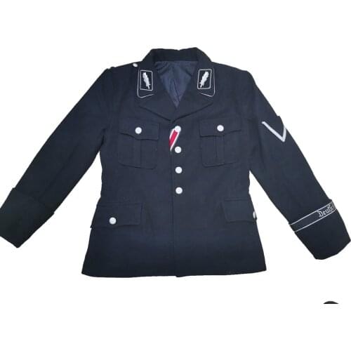 WWII WW2 GERMAN ELITE M32 BLACK WOOL COLONEL COLLAR TABS TUNIC