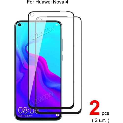 2pcs Full Cover Premium Tempered Glass For Huawei Nova 4 Screen Protector Screen Protective Tempered Glass For Huawei Nova 4