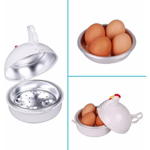 1PC Creative Chicken Shape Microwave Egg Poachers Egg Cooker Stainless Steel Boiler Steamer For 4 Eggs Egg Tool LM 001