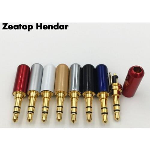 1Pcs Copper 3.5mm 3 4 Pole Stereo Male Audio Plug RCA 3.5 Jack DIY Headset Dual Track Headphone Connector