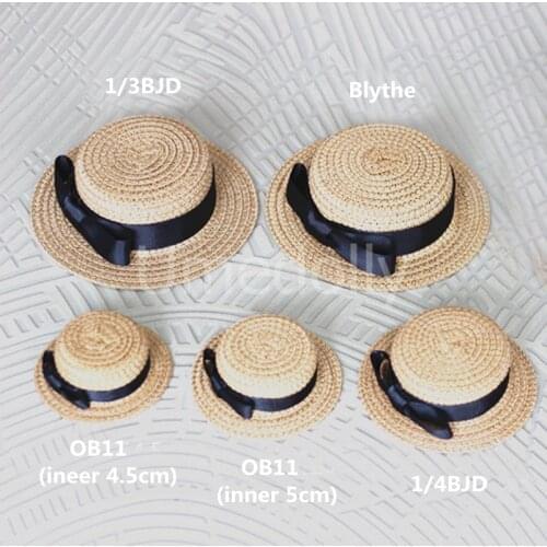 1PCS Cute Handmade Doll Strawhat for Blyth, 1/6bjd, 1/4bjd, 1/3bjd, ob11 Doll Hat Accessories