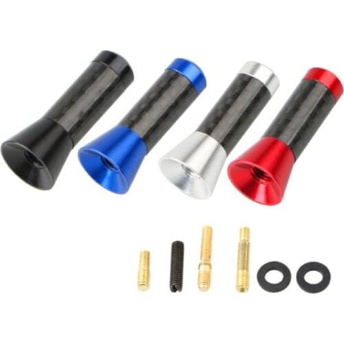 10pcs 3.5cm Car Styling Roof Antenna Carbon Fiber Screw Metal Stubby Mast Antenna Car Accessories Except Body Static