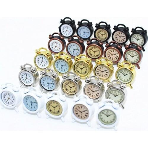 10Pcs/lot Hot Sale Dollhouse Decoration Accessories Mini Clocks Dollhouse Miniature 1:12